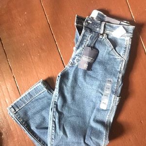High waisted carpenter jeans